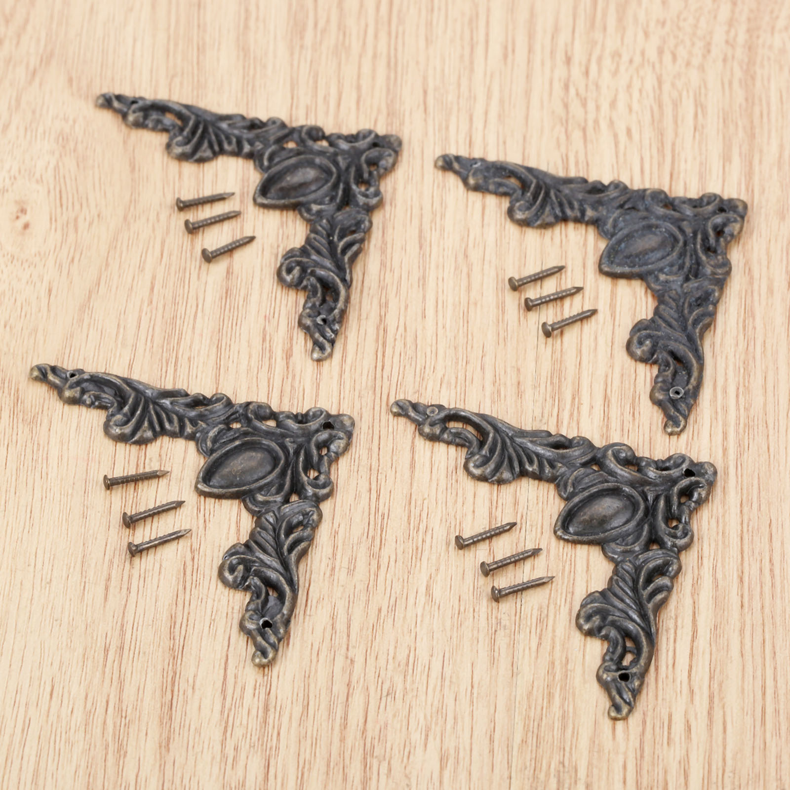 Woodworking Box - 4Pcs Antique Bronze Decorative Protectors 50*50mm