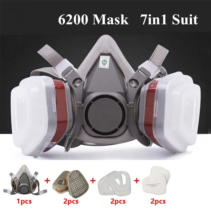 Woodworking Mask - 7in1 Gas Proof Half Face Mask