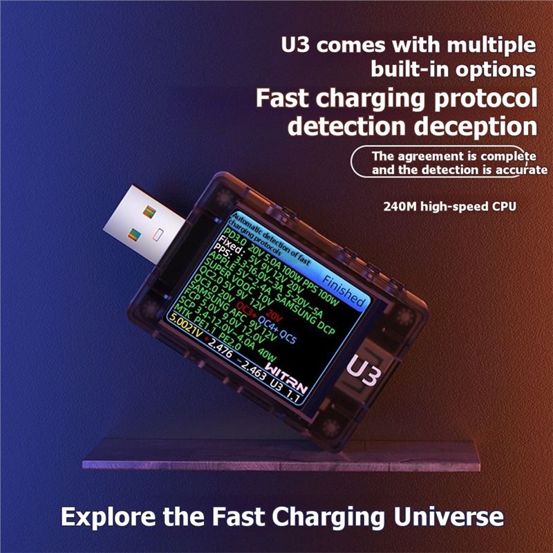 AB41-USB Tester U3 3.1 PD Deco - Woodworking Qc recensione e prezzo