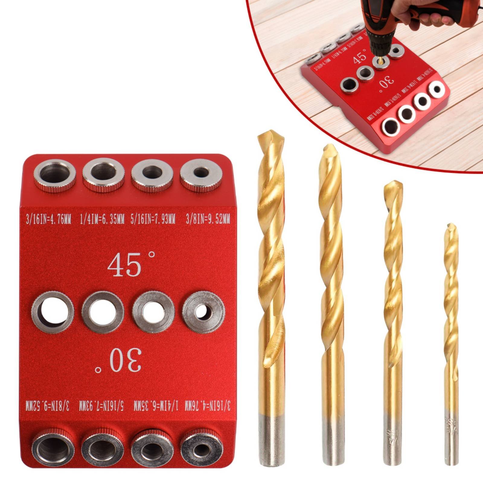 30 45 Degree Drill Guide Alumi - Woodworking Jig recensione e prezzo