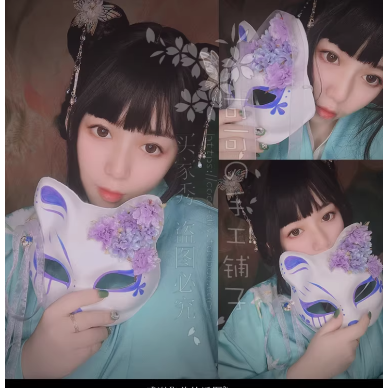 Antique Hanfu Fox Cat Mask Han - Woodworking Mask recensione e prezzo