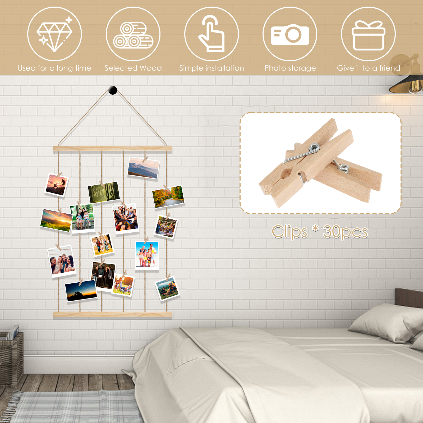DIY Craft Hanging Photo Displa - Woodworking Z Clips recensione e prezzo