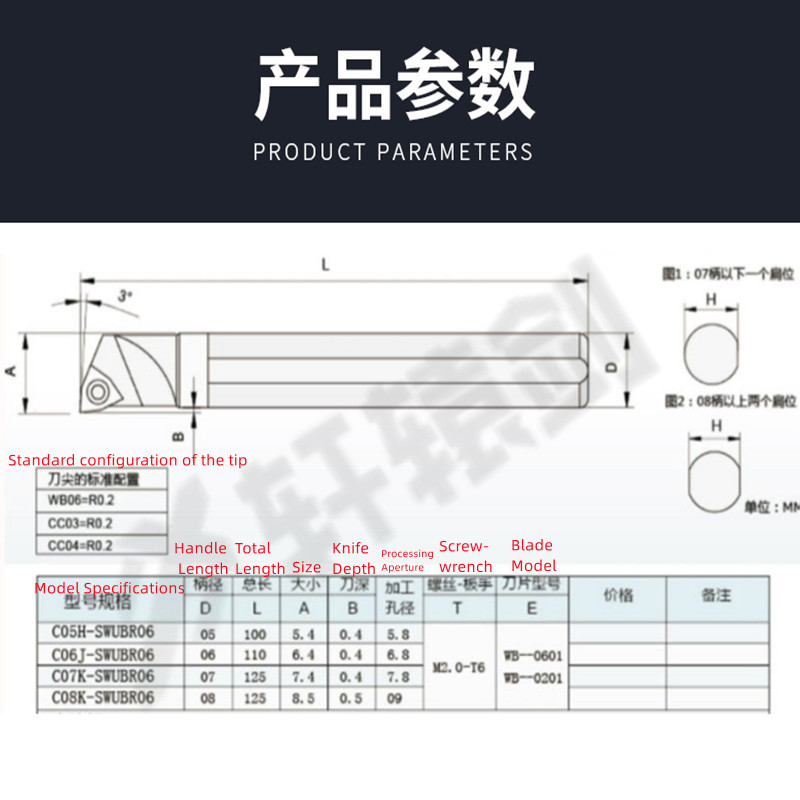 1PC C05H-SWUBR06 C06K-SWUBR06  - Parting Tool Lathe recensione e prezzo