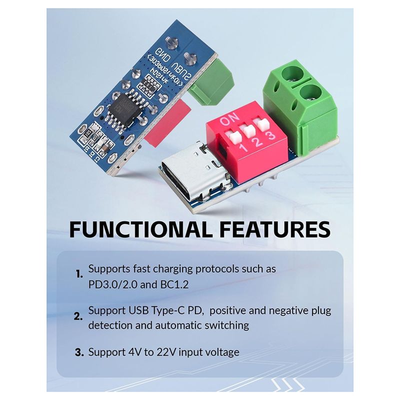 A84X-USB-C PD Trigger Board Mo - Woodworking Qc recensione e prezzo